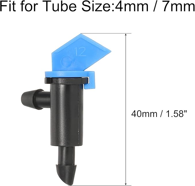 30 Pack Flag Dripper - Garden Irrigation System, Removable & Flow Control & Drip Emitter, Apply to Lawn Trees (2 Gallon Per Hour, Blue Black)