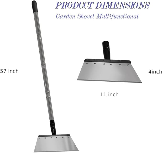Garden Cleaning Shovel with 54" Adjustable Handle,Multifunctional Stainless Steel Cleaning Snow Shovel for Weeds and Moss,Lawn Edging Scraper Shovel,Outdoor Spade Tool for Weeding,Digging,Ice Removal