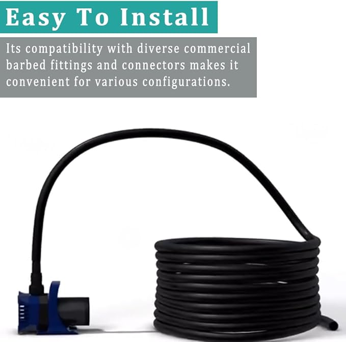 Black Vinyl Tubing 1/2” ID × 5/8” OD - 100 Feet PVC Flexible Plastic Tube Hybrid Hose, Transfer Water Air Oil for Pond Fountain Garden, Non-toxic and BPA free