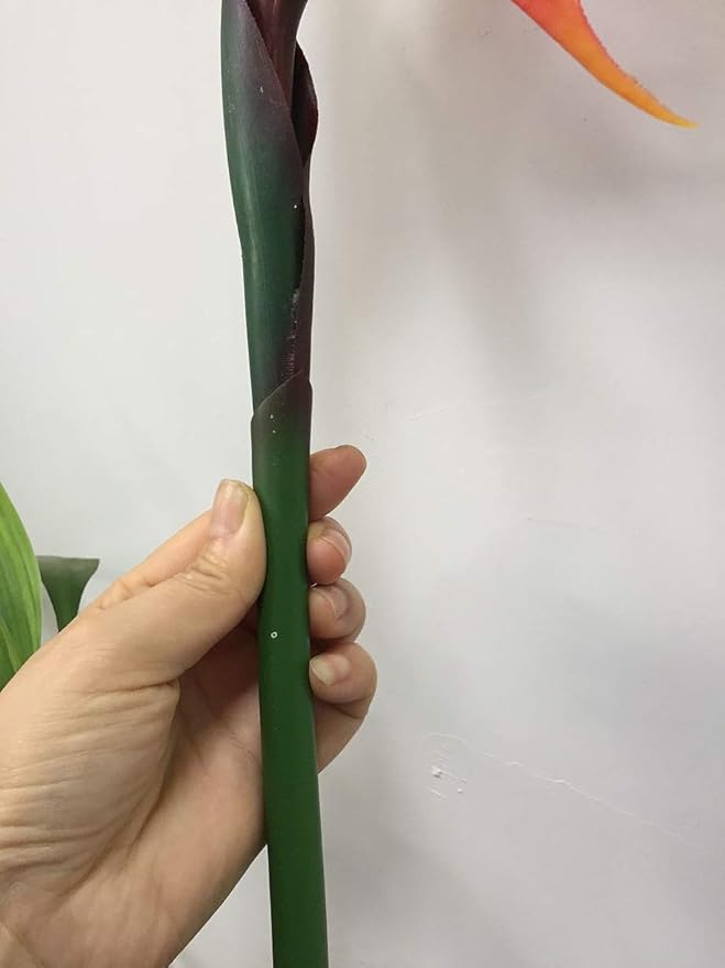 Large Bird of Paradise 32 Inch Permanent Flower,Flower stem 0.3 Inch,Flower Part is Made of Soft Rubber PU,Artificial Flower Plants Flower Arrangement for Home Office 2 Pcs(Yellow)