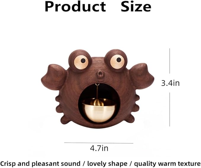 Shopkeepers Bell for Door Opening, Wood Doorbell Magnetic Wind Chime for Refrigerator Room Garden, Cute Decorative Doorbell for Home/Store/Restaurant Door, Creative Gift (Walnut)