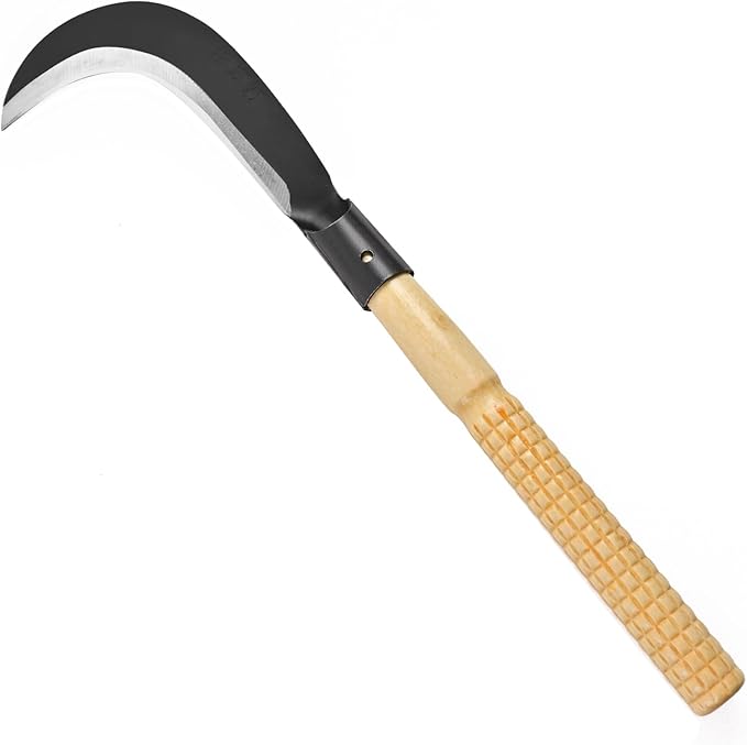 Billhook Sickle Machete Knife,Clearing Sickle,Manganese Steel Blade Hand held Sickle Tool - Multipurpose Gardening Weeding Grass Sickle and Farming Portable Safety Sickle