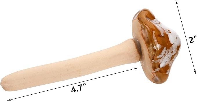 Peohud 12 Pack Ceramic Garden Mushrooms, Lawn Ornament Decor Mushrooms for Fairy Garden, Yard, Indoor, Outdoor, 4.7 Inch