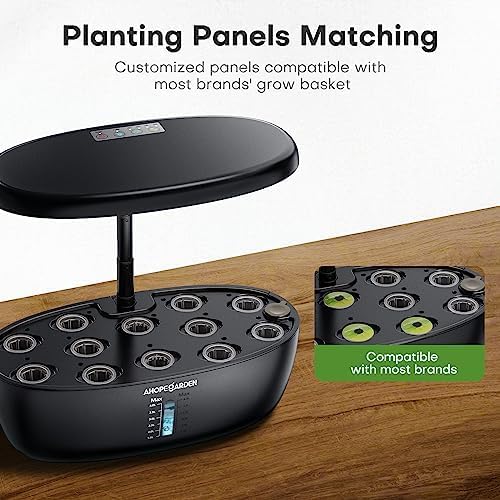 Ahopegarden Indoor Garden Hydroponics Growing System: 12 Pods Plant Germination Kit Garden Kit Growth Lamp Countertop with LED Grow Light Hydrophonic Planter Grower Harvest Vegetable Lettuce