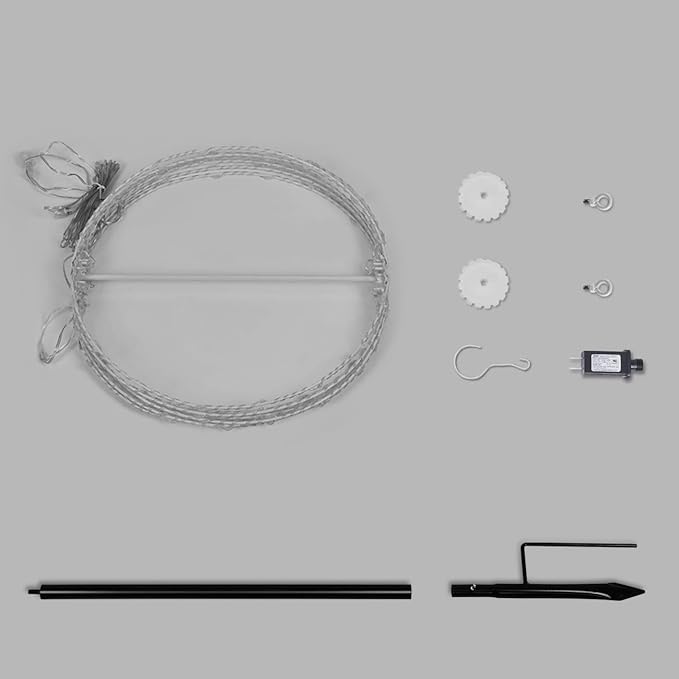 Christmas Ball Sphere 16IN 128LED Hanging Tree Light and Pathway Lights - Foldable Metal Frame, White, RGB