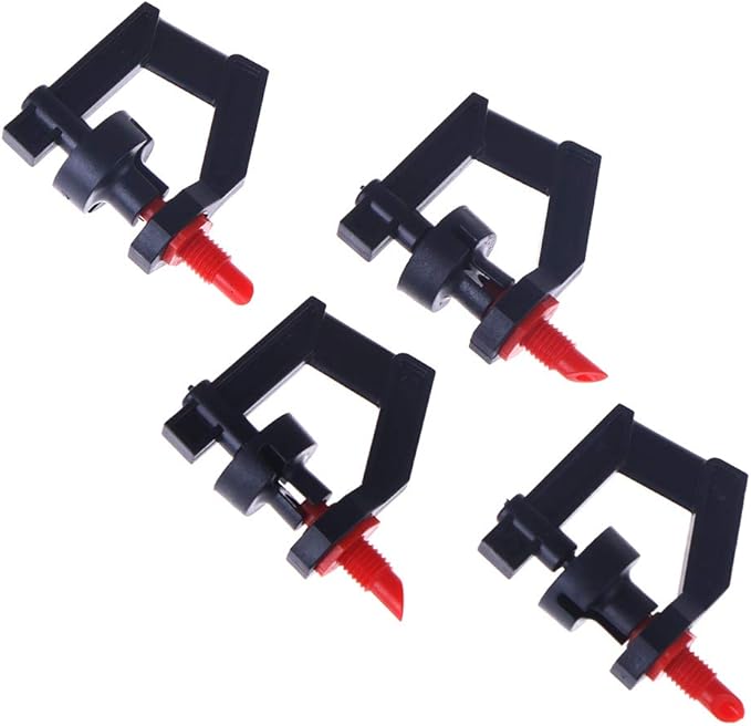 100Pcs G Type 360° Micro Rotary Tripod Nozzle Sprinklers Head Refractive Misting Irrigation Plant Rotating Refraction Sprinkler Atomizing Nozzle Lawn Watering Dripper System Garden Sprayer Atomizer