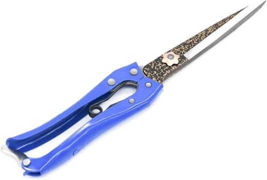 Grass Shear Sheep Shear Alpaca Shear - Coated Wear-Resistant Handle, Manganese Steel Double Blade, Strong Spring Suitable For Cattle And Sheep and Horse Hair Hand-Cut(Blue 10.2 inches)