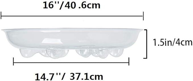 Idyllize 5 Pieces of 16 inch Clear Thick Plastic Heavy Duty Sturdy Plant Saucer Drip Trays for pots (16'')