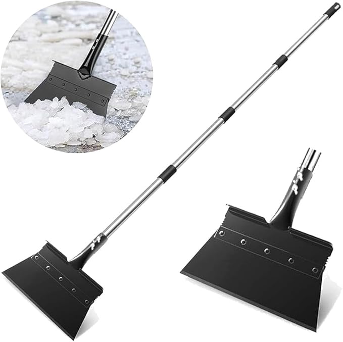 Flat Shovel, Snow Shovel, Ice Scraper for Driveway,67" Long Handle Garden Cleaning Shovel, Ice Removal for Road Outdoor, Ice Chopper for Walkway, Weed Remove Tool for Lawn Edging