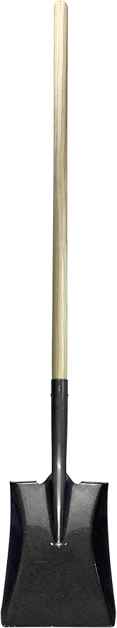 Emsco Group Workforce Tools Square Point Shovel - Sturdy 48” Wooden Handle - Heavy Duty 16 Gauge Steel Head