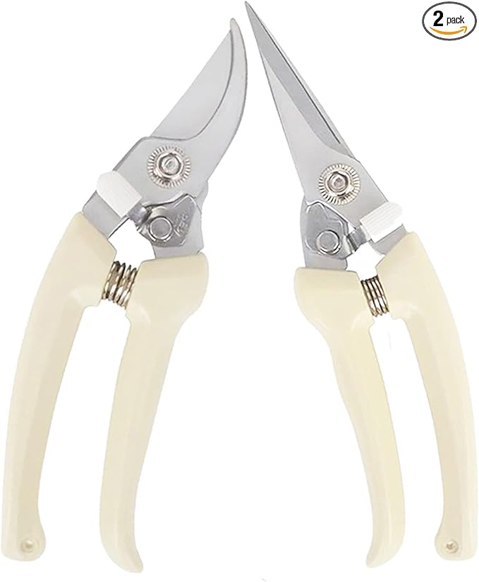 Pruners, pruning shears heavy duty, premium garden scissors for hedge, bonsai, floral, small stem, orchard and vegetable pick, upgraded, gardening tools anvil snips, plant clippers 2 pack