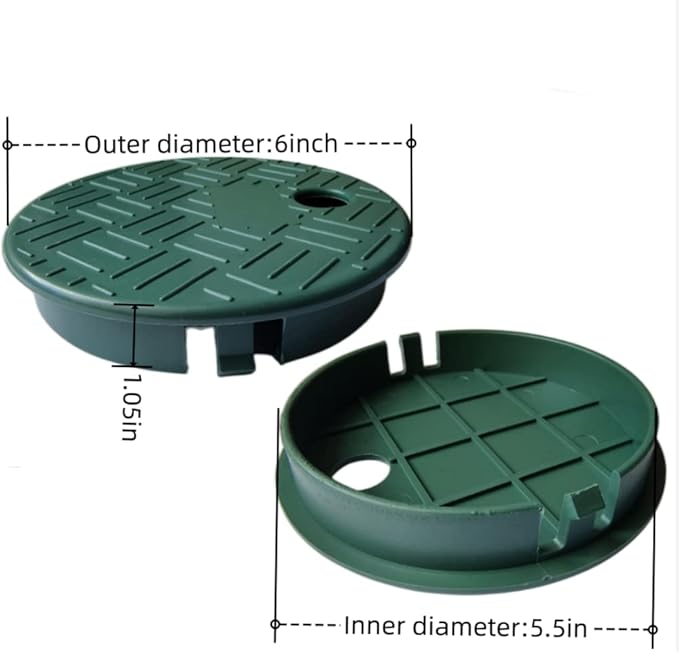 2 Pcs Sprinkler Valve Box Cover, Cover for Irrigation System, Round ID 5.5" OD 6" Sprinkler Valve Box Cover Lid, for Sprinkler in Ground Outside