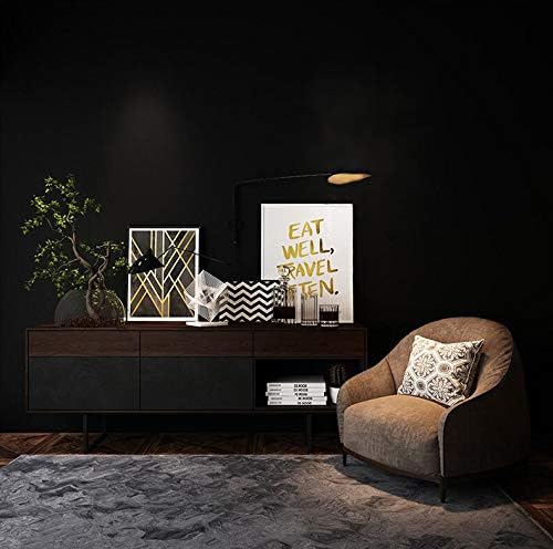 Dimoon 118''x23.6'' Black Peel and Stick Wallpaper Contact Paper Modern Self Adhesive Wall Paper Removable Renter Friendly Textured Solid Color Shelf Cabinet Vinyl Roll (118''x23.6'',Black)