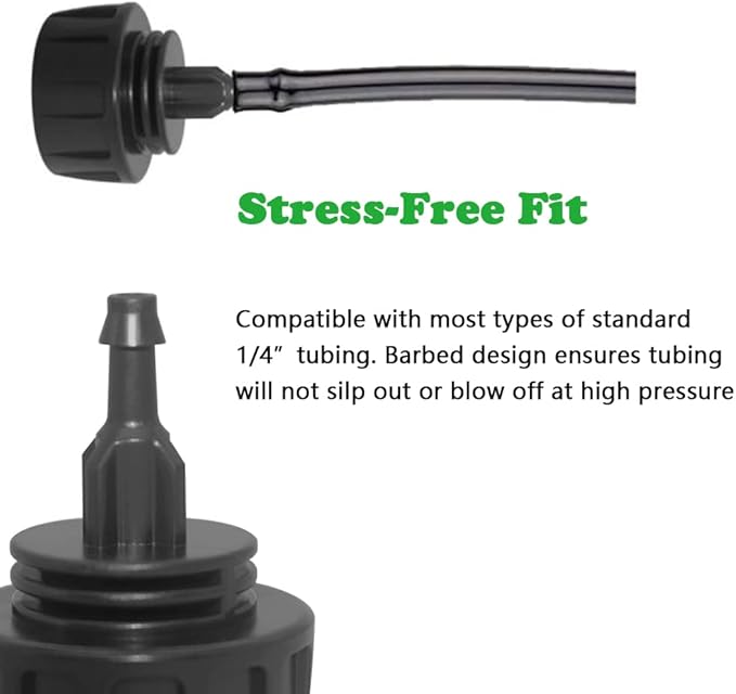 Hooshing 4PCS 1/4 Inch Drip Irrigation Tubing to Faucet Garden Hose Adapter 3/4" to 1/4" Irrigation Hose Adapter Reusable Connector Fittings for Garden Supplies