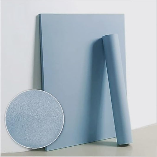 Dimoon 118''x17.7'' Blue Peel and Stick Wallpaper Contact Paper Modern Self Adhesive Wall Paper Removable Renter Friendly Textured Solid Color Shelf Cabinet Vinyl Roll (118''x17.7'',Light Grey Blue)