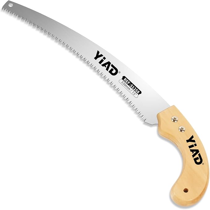 Hand Pruning Saw, 13" Curved Blade Handsaw, Hunting Saw Gardening Hand Tools Wood Working Tools, Tree Branch Cutter Wood Saw with Hanging Scabbard for Tree Trimming Woodworking Hunting Camping