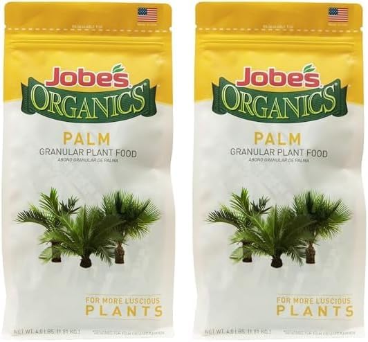 Jobe’s Organics Granular Fertilizer, Organic Fertilizer for Palm Trees and Plants, 4 lbs Bag (Pack of 2)
