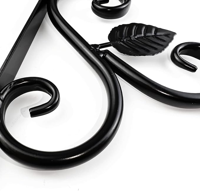 NSBELL Plants Hangers Outdoor Indoor Decor, Wall Hooks for Hanging Plant Bracket, Plant Hooks for Bird Feeder, Wind Chime, Lights, Lanterns (Black-2PCS)