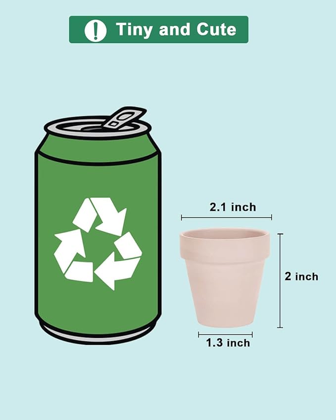 vensovo 48 Pcs 2" Tiny Terracotta & Terra Cotta Pots with Drainage - Pink Small Mini Clay Ceramic Pottery Planter Ideal for Indoor/Outdoor Plants, Crafts, Wedding Favors