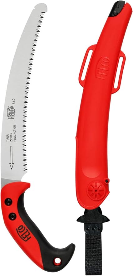 FELCO Pruning Saw (F 640) - Curved Tree Pull Stroke Pruner Saw w/ Carrying Sheath