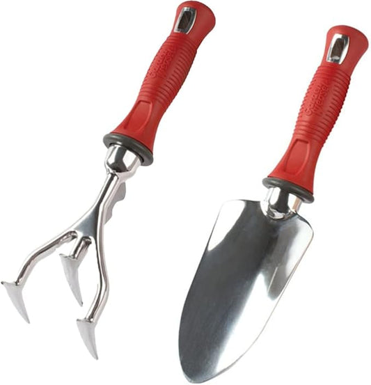 Garden Weasel 2-Piece Hand Trowel & Cultivator Bundle | Till, Cultivate, Dig and Transplant | Hand Tool Set for Planting and Gardening | 91368