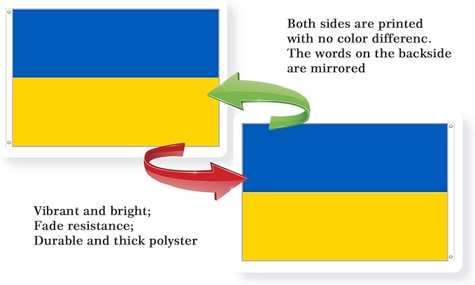 Ukraine Flag 3x5FT Ukrainian National Polyester Flag With 2 Grommets For Patriotic Ukrainian Themed Festival Events Party Decoration (Ukraine, 3x5FT)
