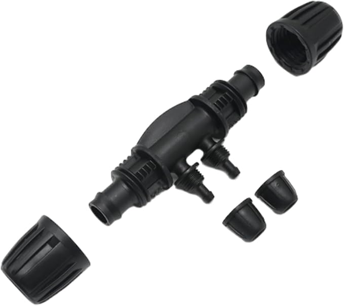 Barbed Tee 4 Way 16 Double Latch Reducing Cross for (1/2 inch ID x 0.60 inch-0.63 inch OD) 16 mm Drip Tubing 1/2 inch to 1/4 inch Pipeline Irrigation Fittings (10PCS-4Way)