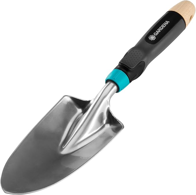 Gardena Ecoline Hand Trowel: for Planting and repotting, Ergonomic Handle, Protected Against Corrosion, Made from Recycled Materials (17700-20)