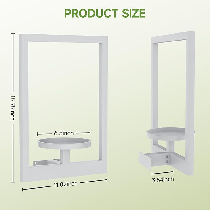 Picture Frame Wall Plant Holder, Metal Window Plant Shelves Plant Holder for Indoor Plants, Hanging Wall Planters Wall-Mounted Plant for Home, Office, and Garden (White, 3PCS)