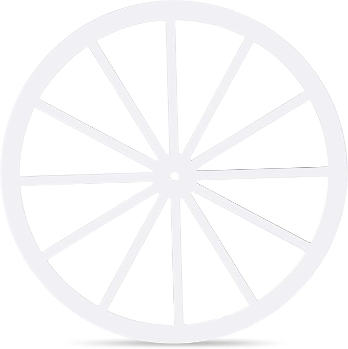 Wood Wagon Wheel Decorative Old Western Style Wagon Wheel Decor Vintage Rustic Wall Hanging Wood Cartwheel Decor for Garden Bar Patio Garage Farmhouse(24 Inch,Old White)
