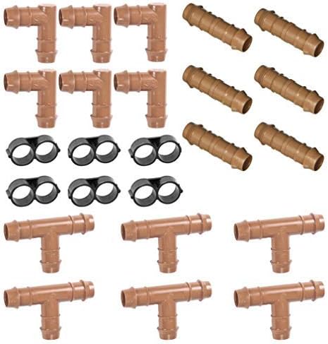 1/2 Inch drip Fittings kit (1/2 Inch - 17mm (Brown))
