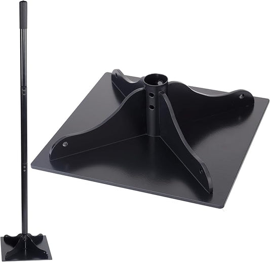 Heavy-Duty Steel Tamper, 10x10 Inches Hand Soil Tamper Garden Landscaping Tool for Ground & Gravel Leveling Dirt Compactor - Ergonomic Tamper Design, 48 Inches Total