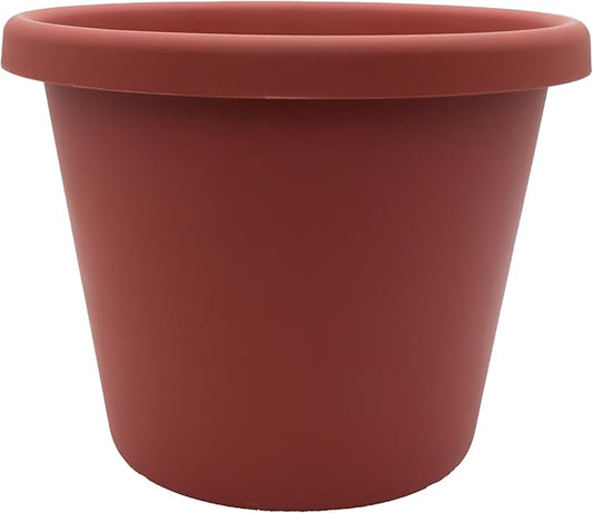 The HC Companies 7 inch Round Classic Planter - Plastic Plant Pot for Indoor Outdoor Plants Flowers Herbs, Clay