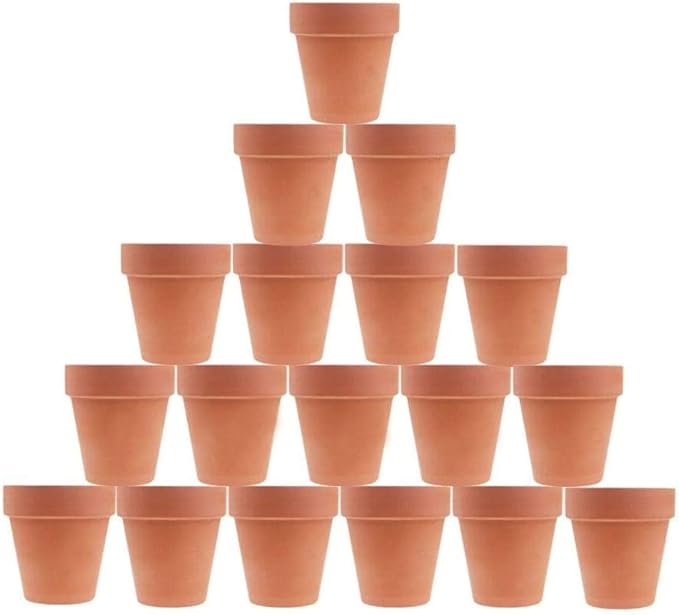 3 Inches Terracotta Clay Pots Pack of 18 pcs- Pottery Fleshy Flower Planter with Drainage Hole，for DIY Home and Office Desktop/Windowsill/Ornament Decoration Wedding