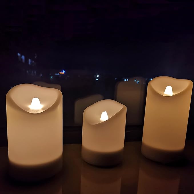 2 in 1 Rechargeable Candles, USB Solar Candles Outdoor Waterproof, Long Lasting Battery Operated Led Electric Flickering Flameless, for Outdoor Lanterns, Wedding, Christmas, Table Decorations