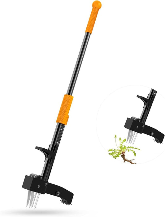 EEIEER Weed Puller Tool, 40’’ Manual Weeding Tools for Gardening, Integrated Weeds Removal Tool with 4 Claws for Lawn Yard Garden Patio