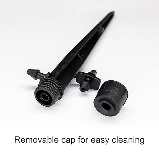 50 Pcs Drip Irrigation Emitters, Adjustable Flow 0-20 GPH Irrigation Drippers with Stake, Full Circle Flow Sprinkler Head, Micro Sprinkler for Garden Patio Lawn Flower Bed