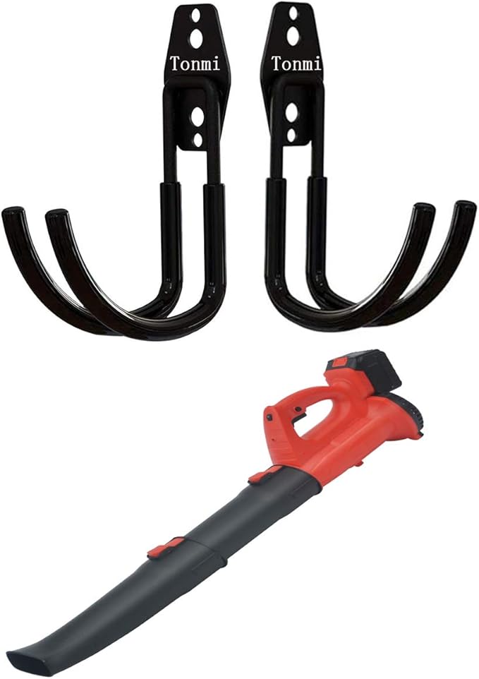 2Pcs Leaf Blower Hanger for Garage, Leaf Blower Rack for Garage, Leaf Blower Hanger for Wall, Leaf Blower Hooks for Garage, Perfect for Garage Wall Tool Organizers and Storage, No Blower (Set of 2)