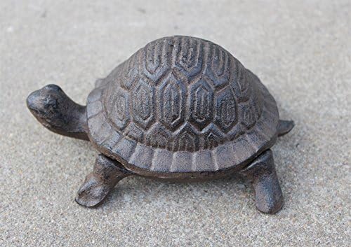 Garden Decoration Turtle Cast Iron Key Hider Stone Diversion Safe Key Outside Hider Hide-A-Key Holder Safely Hiding Your Spare Keys for Outdoor Garden or Yard, Geocaching