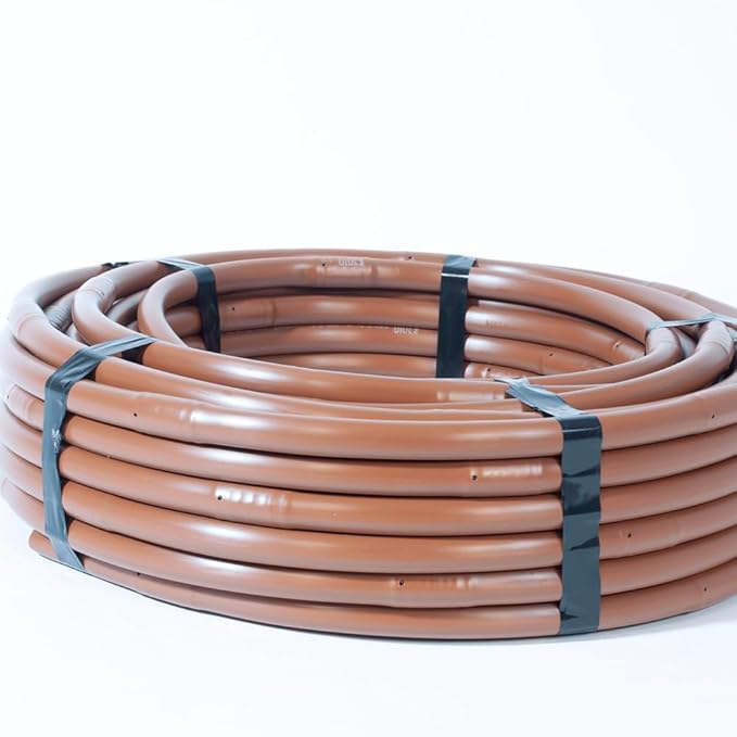 DIG A1-112P 17 MM EXCEL PCD Dripline with two outlets, 100 ft .95 GPH, 12 in. Spacing, for even irrigation uniformity along the dripline (.570 in. ID x .670 in. OD), Brown