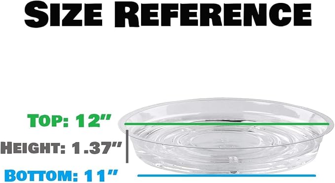 20 Pack 12 Inches Clear Plastic Plant Saucer Drip Trays Large Plant Plate Dish for Indoor Flower Pots and Planters, Bulk