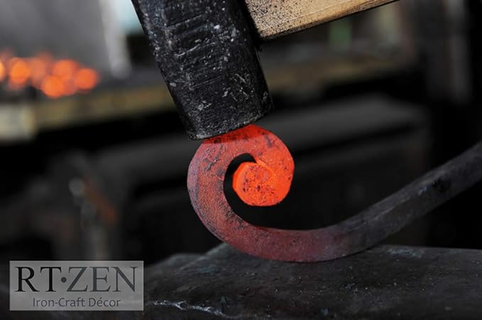 RTZEN Plant Hangers Outdoor or Indoor - Wrought Iron Metal Hanger Indoor Hook - Heavy Duty Wall Bracket Hooks for Hanging Plants Baskets Lanterns Wind Chimes - 2 Pack (Black Swirl Hooks)