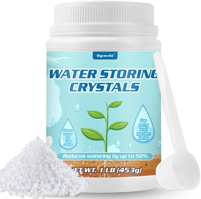 1LB Water Storing Crystals for Plants with Spoon, Water Gel Solves Plant Over-Watering and Drought Problems, Keeps The Soil Moist, Small Water Storing Polymer Crystals for Plants Candle - by Oycevila