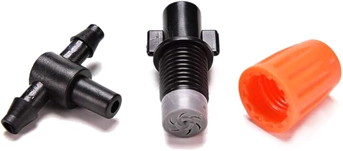 Dceyaor Three-Way Adjustable Garden Irrigation Nozzle, Garden/Roof Cooling Atomizing Plastic Nozzle, Greenhouse Vegetable Irrigation(50 Sets)