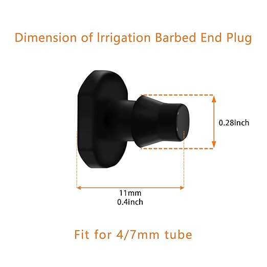 50pcs Drip Barbed connectors, Drip Irrigation Parts End Cap Plugs Hose for 1/4 inch Drip Irrigation Tubing, Drip Irrigation Fitting for Garden Drip Irrigation System