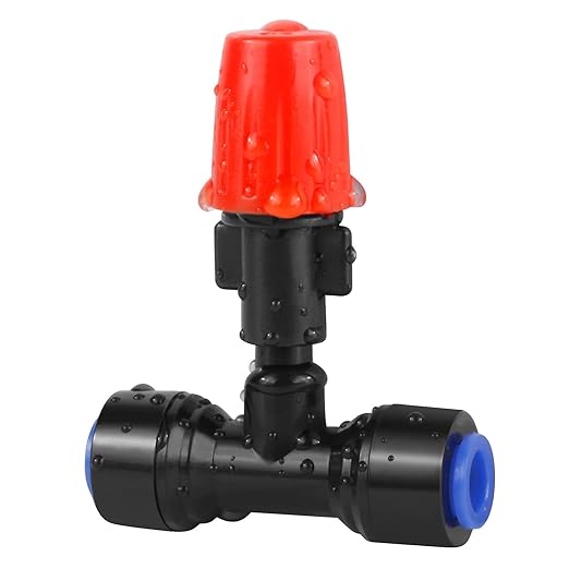 18PCS Adjustable Drip Irrigation Emitters(Mist)Kit-Quick Connect for 1/4" Tubing, Water-Saving, Dual Adjustment System-Easy to Install Drippers for Precise Garden Watering of Vegetables,Shrubs&Flowers