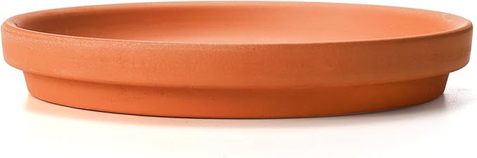 Suwimut 10 Pack Terracotta Pot Plant Saucer, 6 Inch Round Plant Pot Saucers for 5 Inch 5.5 Inch 6 Inch Flower Pot with Drainage Hole, Clay Plant Pot Drip Trays for Indoor, Outdoor Plants