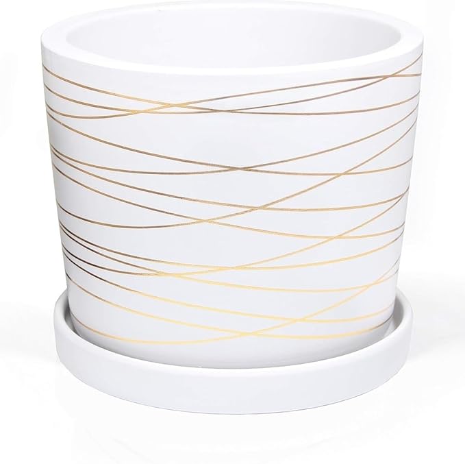 Ceramic Plant Saucer Plant Pot Tray 8 inch White, Planter Water Drip Trays for Plant Saucers Indoors, Thick Durable Sturdy Flower Pot Saucers for Glazing Pots Base, More Sizes 4-12 inch