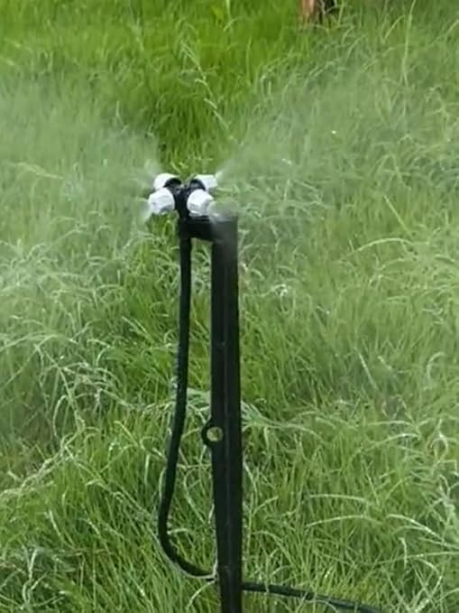 Drip Irrigation Misting Sprinkler Emitter on Spike Assembly, 9 Sets Micro Spray Mister with Stake and 1/4 inch Tubing for Cooling Humidification Nursery Landscape