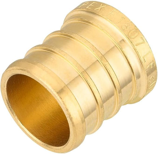 (Pack of 50) EFIELD Pex Plug 1-inch End Cap Brass Crimp Fittings, ASTM F1807